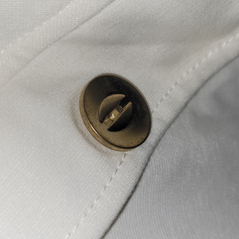 Off White Dress with Gold Buttons